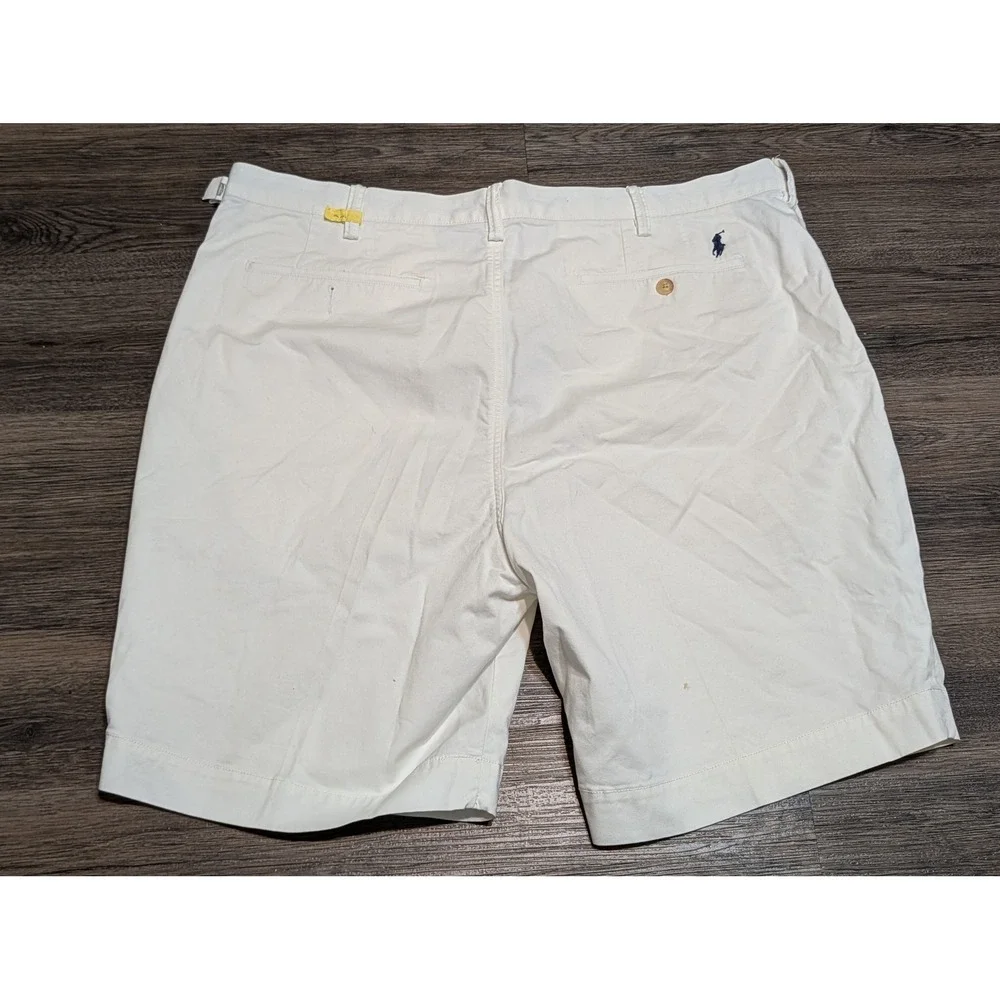 Polo Ralph Lauren Mens 40 The Polo Chino Stretch Classic Fit Shorts Off White